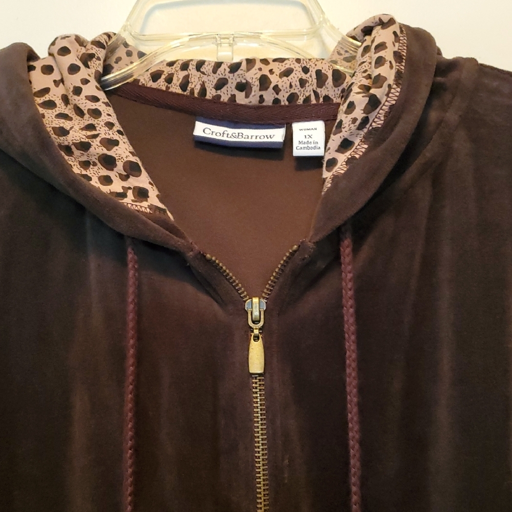 SALE: Croft & Barrow Brown Zip-Up Hoodie